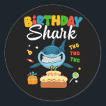 Kids 2nd Birthday Boy Shark 2マッチングパーティーGif ラウンドシール<br><div class="desc">キッズ2nd誕生日ボーイシャーク2つのマッチングパーティーギフト子供へ</div>