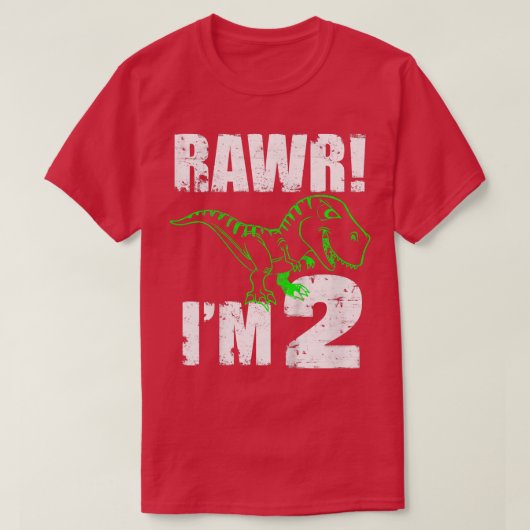 Kids 2nd Birthday Dinosaur Giftfor 2 Year Old Boys Tシャツ (デザイン正面)