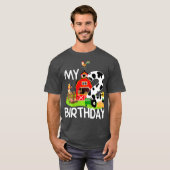 Kids 2nd Birthday Farm Tractor Pig Horse Cow Tシャツ (正面フル)