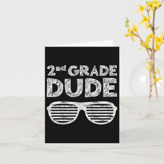 Kids 2nd Grade Dude Second Grade Byck To School  カード (黄色い花)