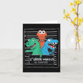Kids 2nd-grade Wanted Poster Dinosaur Second Grade カード (黄色い花)
