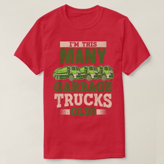 Kids 3 Year Old Garbage Truck 3rd Birthday Garbage Tシャツ (デザイン正面)