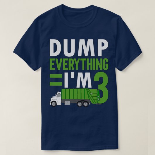 Kids 3 Years Old Boy Garbage Trucks Old 3rd Birthd Tシャツ (デザイン正面)