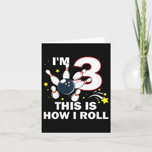 Kids 3rd BirthdayボーリングI'm 3 How I 転が カード (正面)
