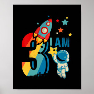 Kids 3rd Birthday宇宙宇宙飛行士I Am 3 ポスター