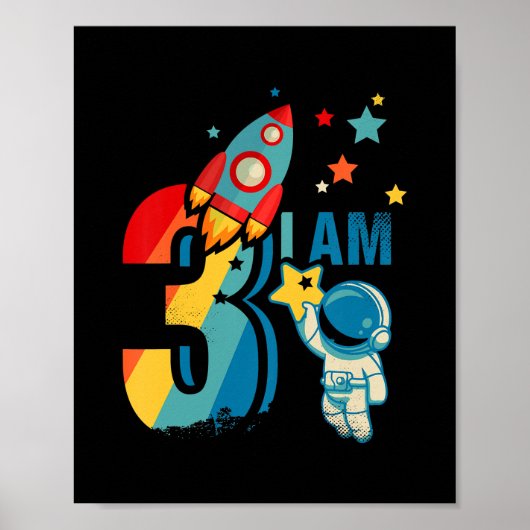 Kids 3rd Birthday宇宙宇宙飛行士I Am 3 ポスター (正面)