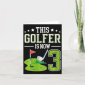 Kids 3rd Birthday Party Golf Boy Three Year Old Go カード (正面)