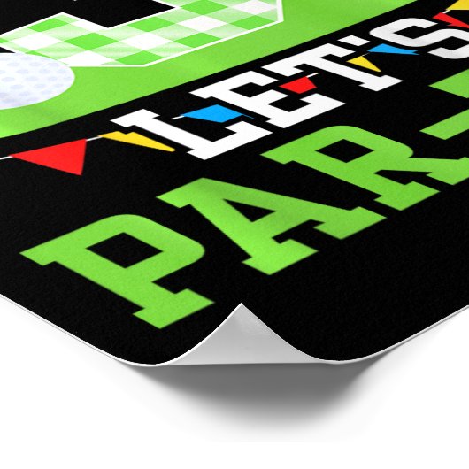 Kids 3rd Birthday Party Golf Boy Three Year Old Go ポスター (角)