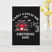 Kids 3rd Birthday Race Car Bday Boy Cant Catch Me カード (黄色い花)