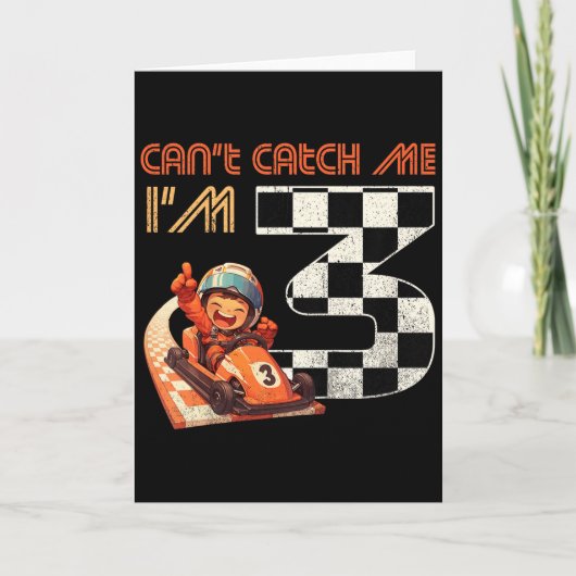 Kids 3rd Birthday Race Car Can't Catch Me I'm 3 Th カード (正面)