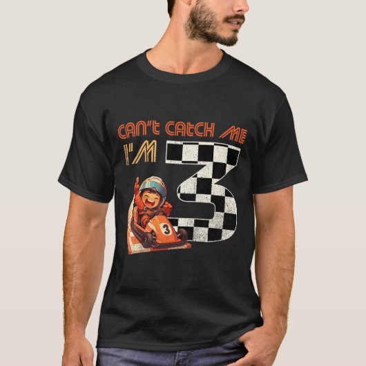 Kids 3rd Birthday Race Car Can't Catch Me I'm 3 Th Tシャツ (正面)