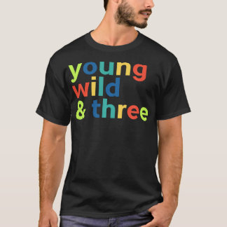 Kids 3Rd Birthday Shirt Boy - おもしろい Young Wild Th Tシャツ