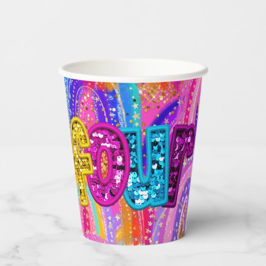 Kids 4th Birthday Rainbow 紙コップ (裏面)