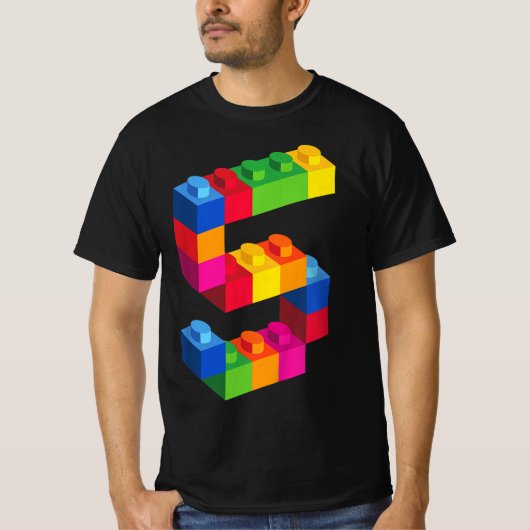 Kids 5 Year Old Building Blocks Birthday  Bricks 5 Tシャツ (正面)