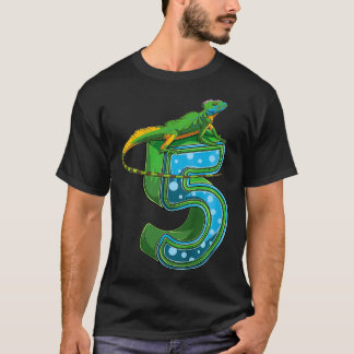 Kids 5 Year Old Lizard Reptile 5th Birthday Party  Tシャツ
