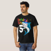 Kids 5th Birthday Boy Shark  Jaw-Some Five  Boys  Tシャツ (正面フル)