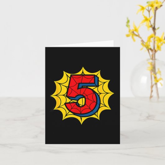 Kids 5th Birthday Sder Theme Party 5 Year Old Boys カード (黄色い花)