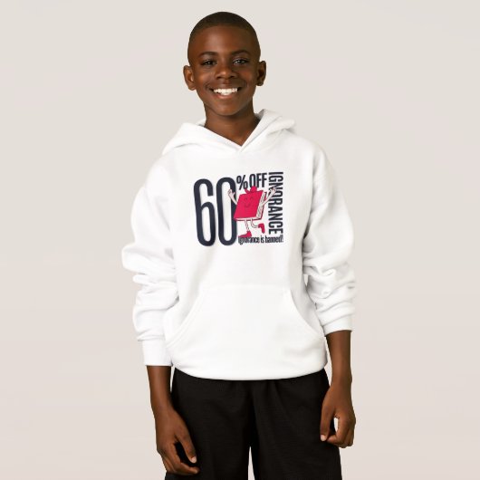 Kids 60%Off Ignorance Bookworm Pullover Hoodie (正面フル)