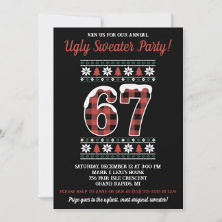 Kids' 67 Ugly Sweater Holiday Party 招待状