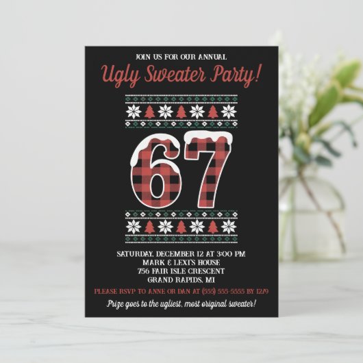 Kids' 67 Ugly Sweater Holiday Party 招待状 (スタンド正面)