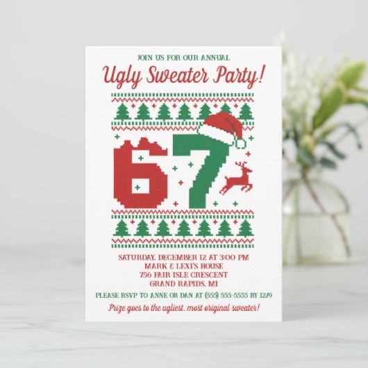 Kids' 67 Ugly Sweater Holiday Party 招待状 (スタンド正面)