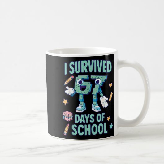 Kids 6-7 Meme I Survived 67 Days Of School  コーヒーマグカップ (右)