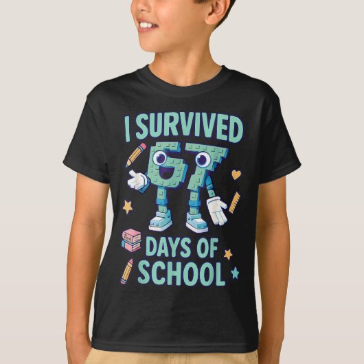 Kids 6-7 Meme I Survived 67 Days Of School  Tシャツ (正面)