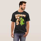 Kids 6 Year Old Dragon Birthday Boy Themed Party 6 Tシャツ (正面フル)
