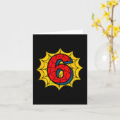 Kids 6th Birthday Sder Theme Party 6 Year Old Boys カード (黄色い花)