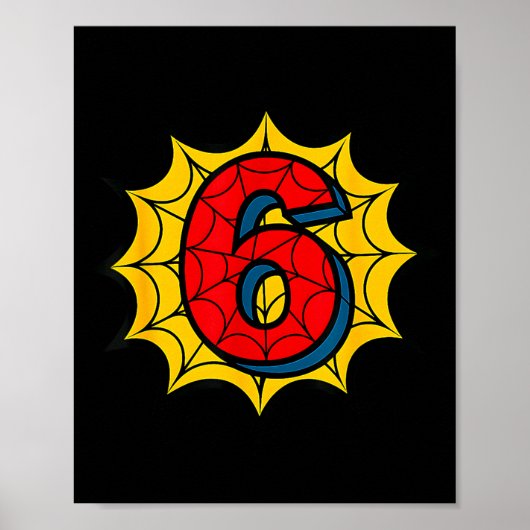 Kids 6th Birthday Sder Theme Party 6 Year Old Boys ポスター (正面)