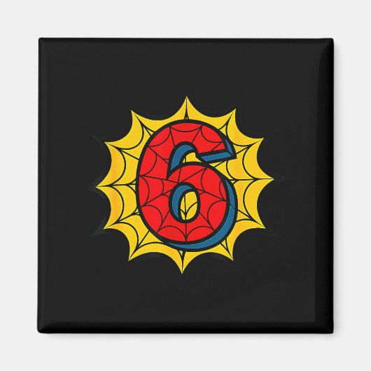 Kids 6th Birthday Sder Theme Party 6 Year Old Boys マグネット (正面)