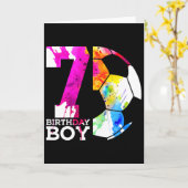 Kids 7 Birthday Boy Soccer 7th Birthday カード (黄色い花)