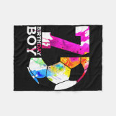 Kids 7 Birthday Boy Soccer 7th Birthday  フリースブランケット (正面(横))