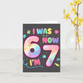 Kids 7 Year Old Birthday I Was 6 Now I'm 7 Funny 6 カード (黄色い花)