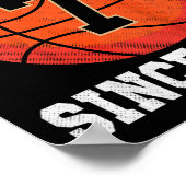 Kids 7th Birthday Bysketbyll Lover 7 Years Old Vin ポスター (角)