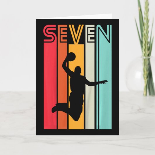 Kids 7th Birthday Bysketbyll Lover Gift 7 Years Ol カード (正面)