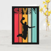 Kids 7th Birthday Bysketbyll Lover Gift 7 Years Ol カード (黄色い花)