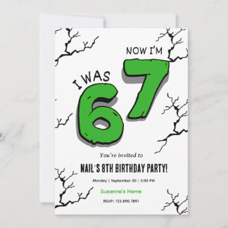 Kids 7th Birthday Invitation – Turning Seven Party 招待状