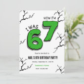 Kids 7th Birthday Invitation – Turning Seven Party 招待状 (スタンド正面)