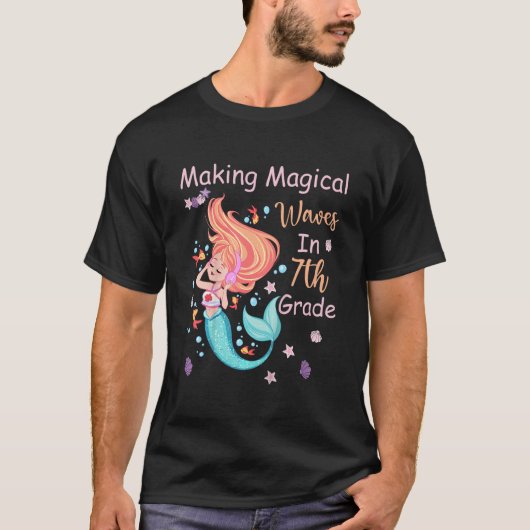 Kids 7th Grade Mermaid Making Magical Waves Kids G Tシャツ (正面)