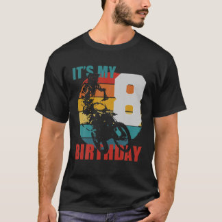 Kids 8 Years Old Kid - Birthday Boy - Dirt Bike - Tシャツ