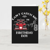 Kids 8th Birthday Race Car Bday Boy Cant Catch Me  カード (黄色い花)