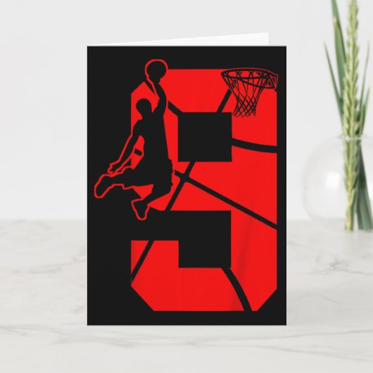 Kids 9 Year Old 9th Bysketbyll Birthday Partytheme カード (正面)