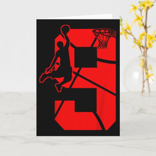 Kids 9 Year Old 9th Bysketbyll Birthday Partytheme カード (黄色い花)