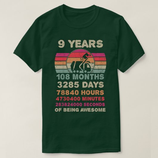 Kids 9 Year Old Garbage Truck Birthday 9th Birthda Tシャツ (デザイン正面)