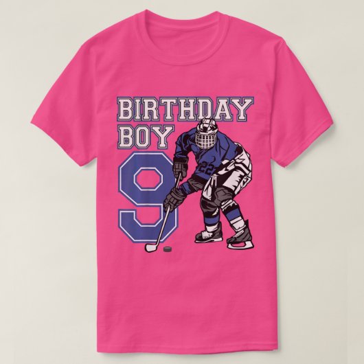 Kids 9 Year Old Ice Hockey Themed Birthday Party 9 Tシャツ (デザイン正面)
