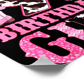 Kids 9th Birthday Girl Rodeo Western Cowgirl Birth ポスター (角)