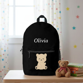 Kids' Adventure Backpack - Explorer Bear and Name  プリントバックパック