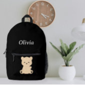 Kids' Adventure Backpack - Explorer Bear and Name  プリントバックパック