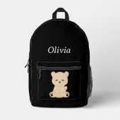 Kids' Adventure Backpack - Explorer Bear and Name  プリントバックパック (正面)